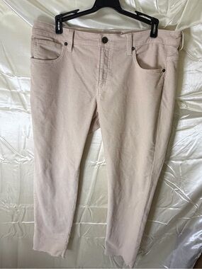 Carve Designs Womens 10 Corduroy Pants Beige Organic Cotton Stretch Raw Hem